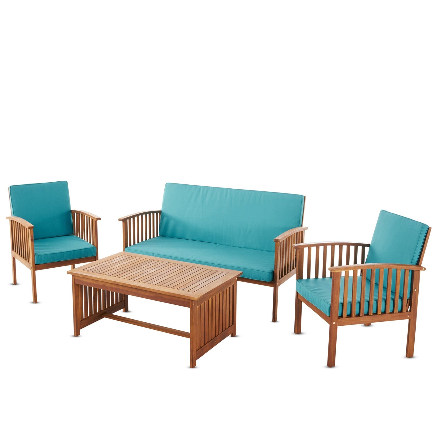 Christopher Knight Home Carolina - Set di divani da esterno in acacia da 4 pezzi - Seduta da giardino elegante e accogliente