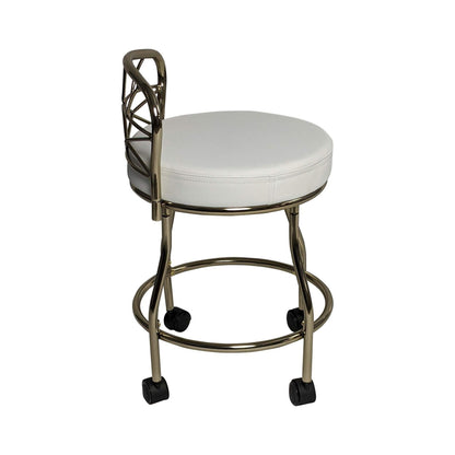 Sgabello da toeletta Diana X-Back con rotelle Carolina Living