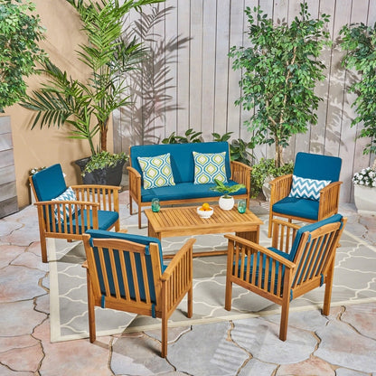 Set da salotto Carolina Outdoor da 6 posti in legno di acacia di Christopher Knight Home