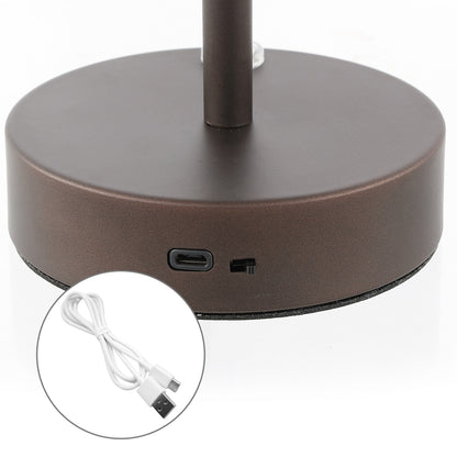 Lampada da tavolo moderna minimalista Carson 12.5 in ferro con LED integrato ricaricabile senza fili, nichel/bianco di JONATHAN Y