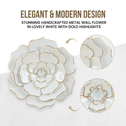 Carson Carrington Mjugg - Decorazione murale in metallo bianco con fiori
