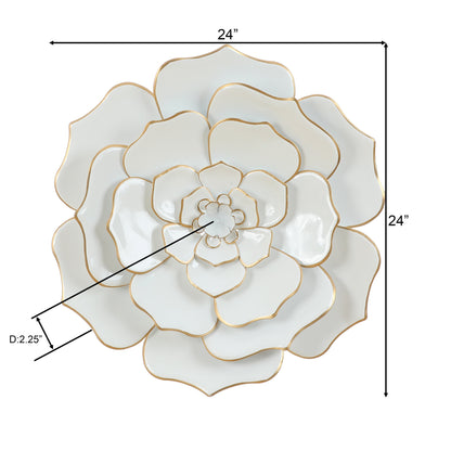 Carson Carrington Mjugg - Decorazione murale in metallo bianco con fiori