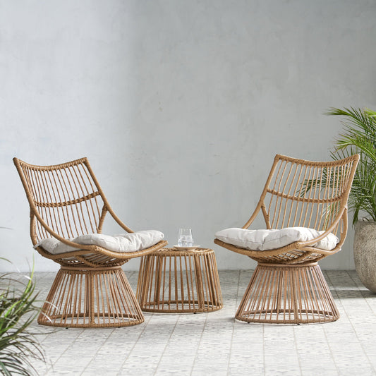 Set da esterno Caryl in vimini a 2 posti con cuscino di Christopher Knight Home