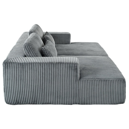 Divano letto Cascade in velluto a coste a 2 pezzi, chaise longue doppia con 2 cuscini