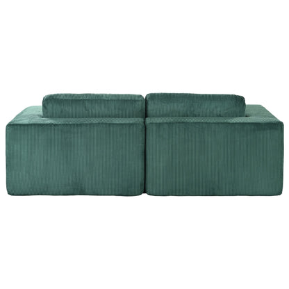 Divano letto Cascade in velluto a coste a 2 pezzi, chaise longue doppia con 2 cuscini