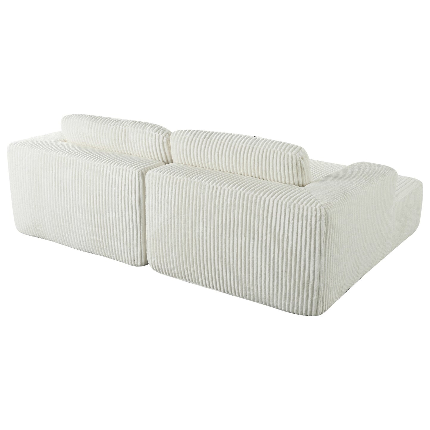 Divano letto Cascade in velluto a coste a 2 pezzi, chaise longue doppia con 2 cuscini
