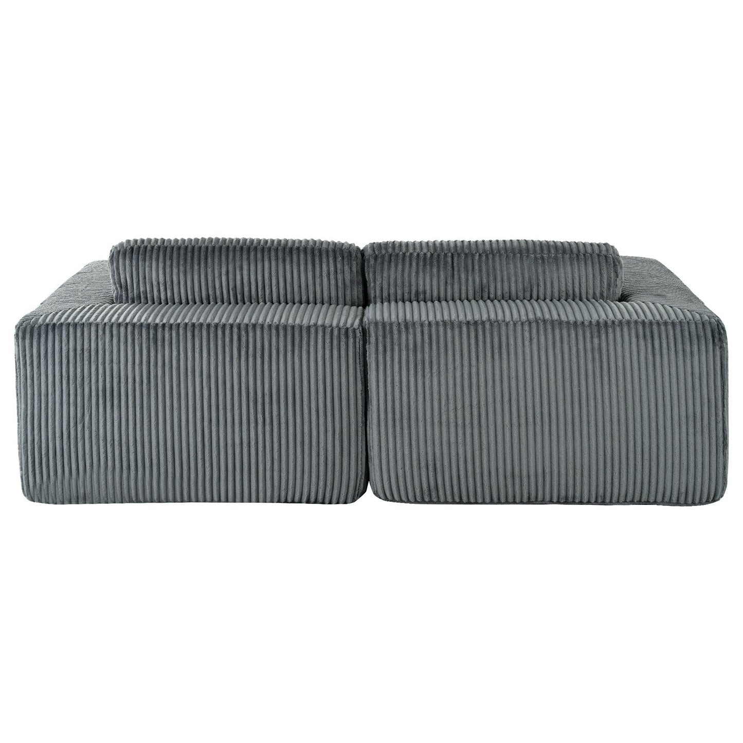 Divano letto Cascade in velluto a coste a 2 pezzi, chaise longue doppia con 2 cuscini