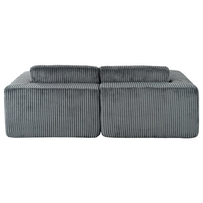 Divano letto Cascade in velluto a coste a 2 pezzi, chaise longue doppia con 2 cuscini