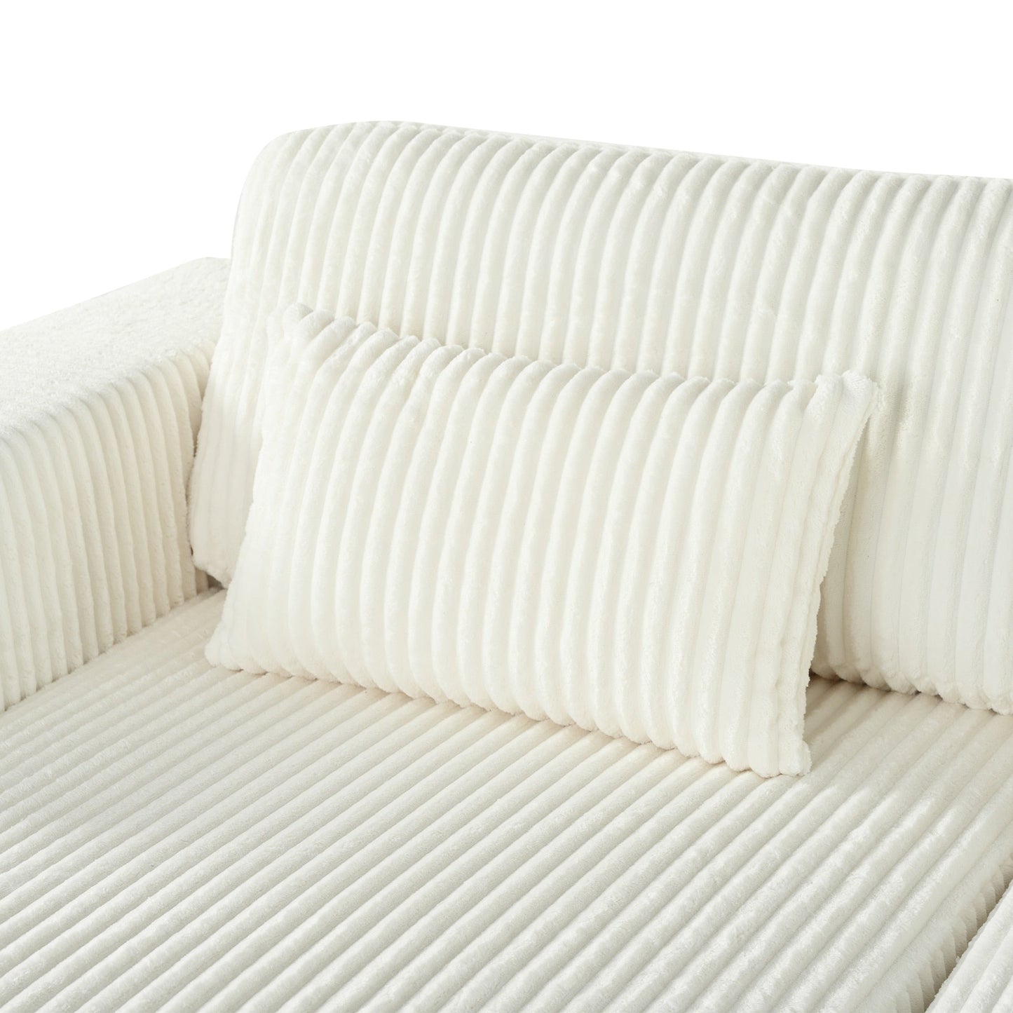 Divano letto Cascade in velluto a coste a 2 pezzi, chaise longue doppia con 2 cuscini