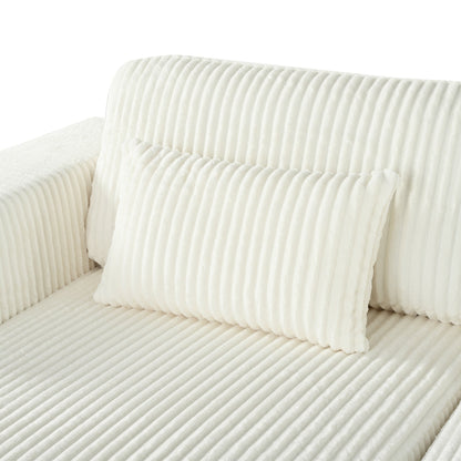 Divano letto Cascade in velluto a coste a 2 pezzi, chaise longue doppia con 2 cuscini