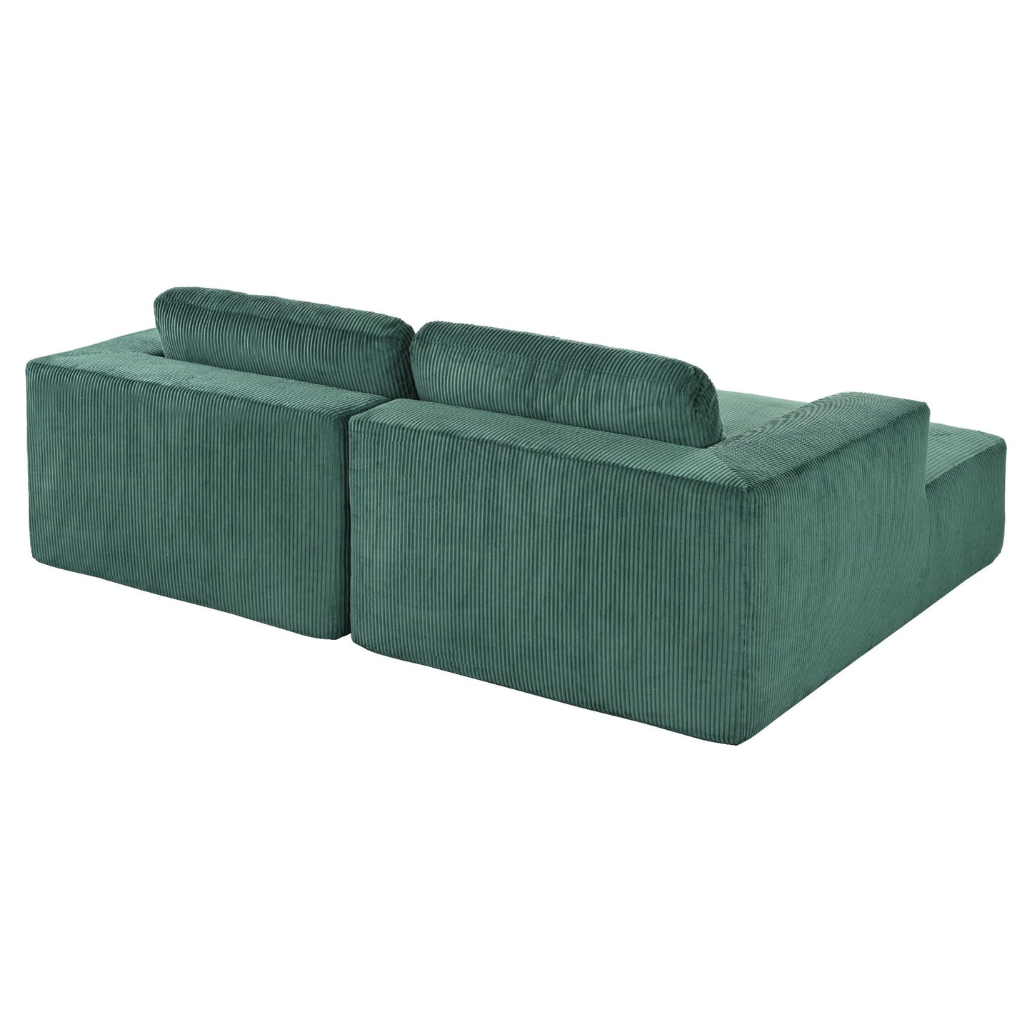 Divano letto Cascade in velluto a coste a 2 pezzi, chaise longue doppia con 2 cuscini
