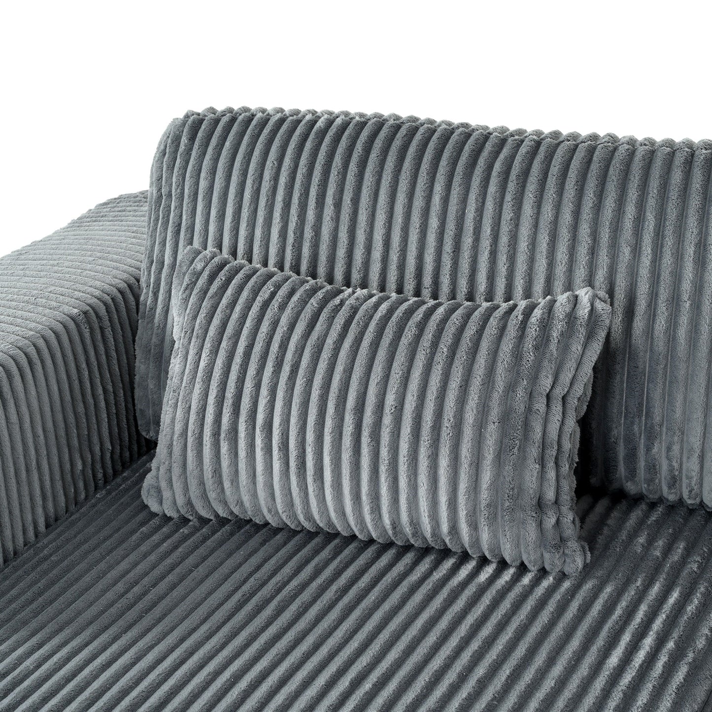 Divano letto Cascade in velluto a coste a 2 pezzi, chaise longue doppia con 2 cuscini