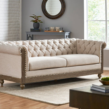 Divano Chesterfield Castalia con finiture a chiodo di Christopher Knight Home - 78,75 L x 33,50 P x 28,00 A