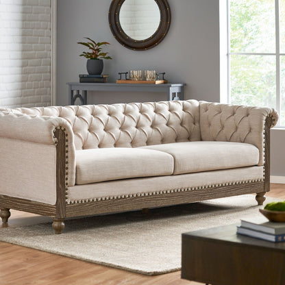 Divano Chesterfield Castalia con finiture a chiodo di Christopher Knight Home - 78,75 L x 33,50 P x 28,00 A