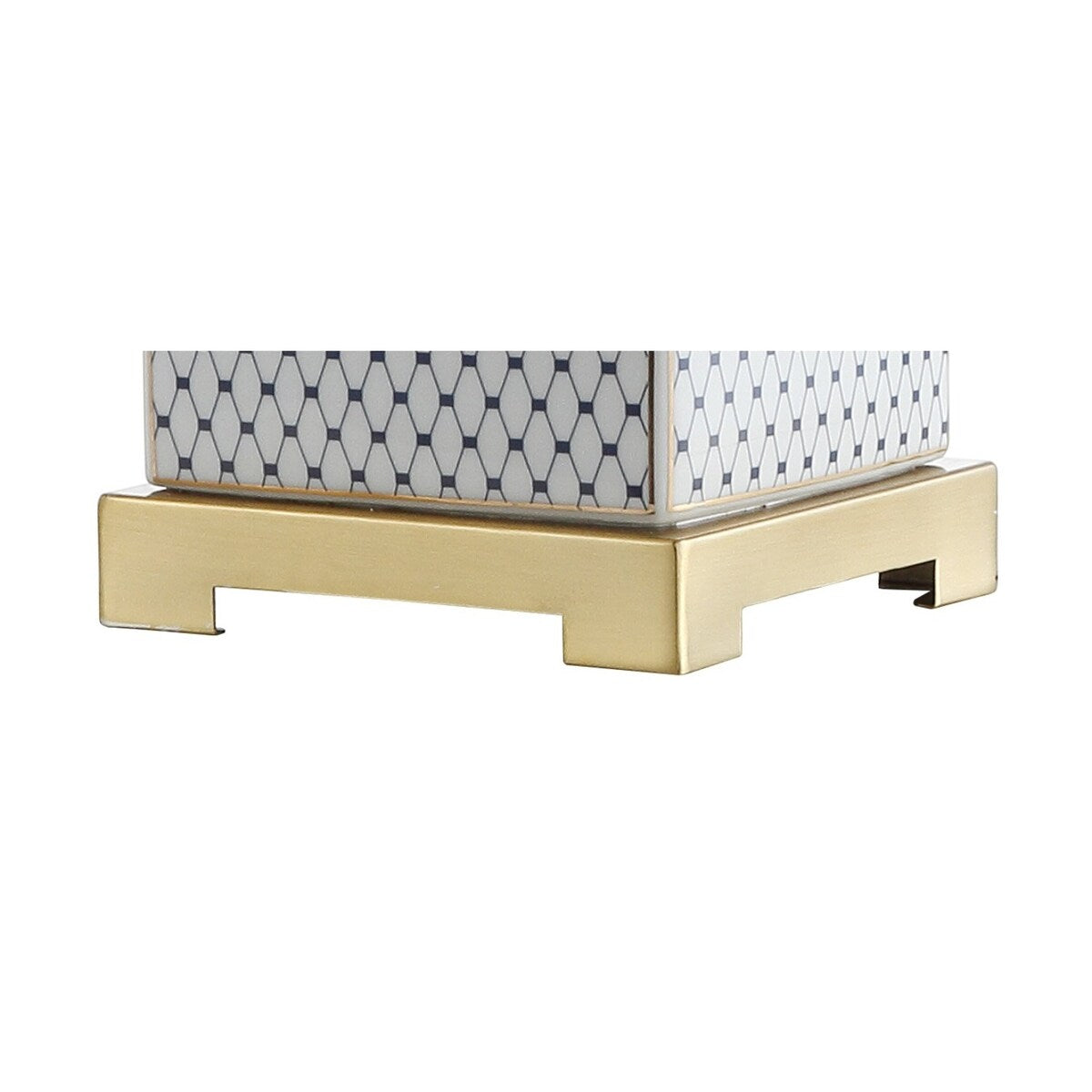 Lampada da tavolo a LED Catherine 21.5 in ceramica/metallo, bianco/blu navy di JONATHAN Y
