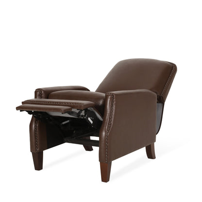 Poltrona reclinabile imbottita Cavanaugh con schienale e finiture in borchie di Christopher Knight Home