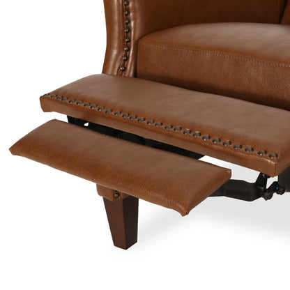 Poltrona reclinabile imbottita Cavanaugh con schienale e finiture in borchie di Christopher Knight Home