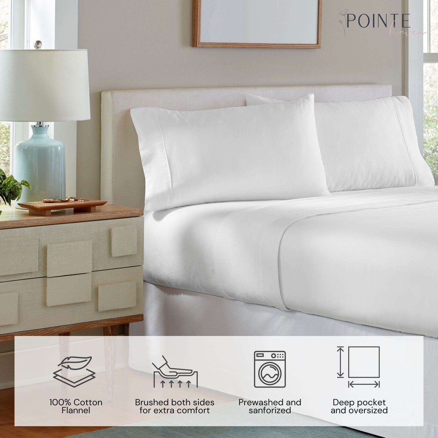 Set di lenzuola Celeste Home in flanella pesante di cotone 190 GSM, effetto velluto