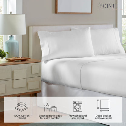 Set di lenzuola Celeste Home in flanella pesante di cotone 190 GSM, effetto velluto