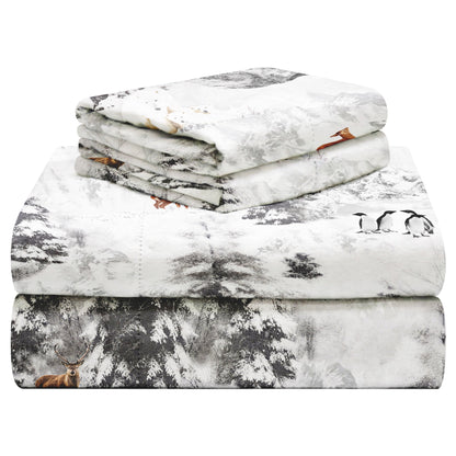 Set di lenzuola Celeste Home in flanella pesante di cotone 190 GSM, effetto velluto
