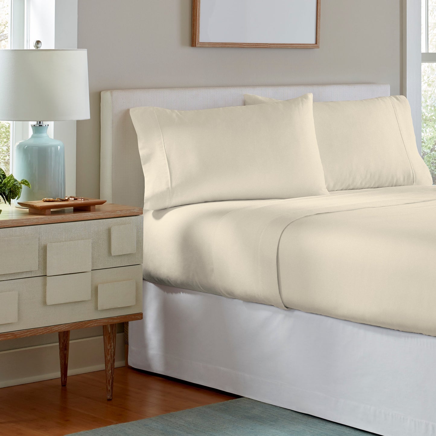Set di lenzuola Celeste Home in flanella pesante di cotone 190 GSM, effetto velluto