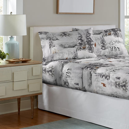Set di lenzuola Celeste Home in flanella pesante di cotone 190 GSM, effetto velluto