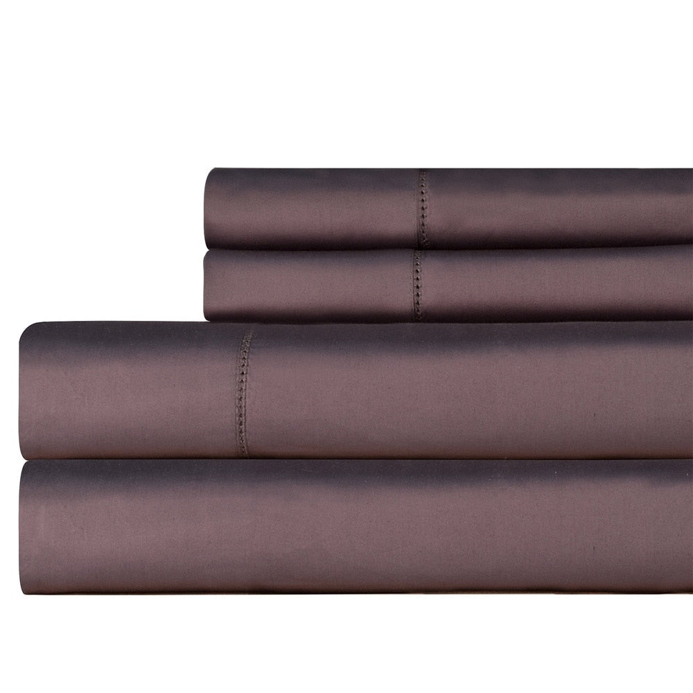 Set di lenzuola in raso di cotone Pima 610TC Celeste Home con tasche profonde