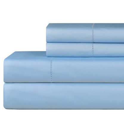 Set di lenzuola in raso di cotone Pima 610TC Celeste Home con tasche profonde