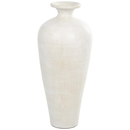 Vaso decorativo da pavimento in ceramica a forma di anfora alta - Bianco - Roche River Decor