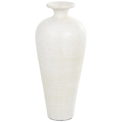 Vaso decorativo da pavimento in ceramica a forma di anfora alta - Bianco - Roche River Decor