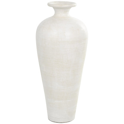 Vaso decorativo da pavimento in ceramica a forma di anfora alta - Bianco - Roche River Decor