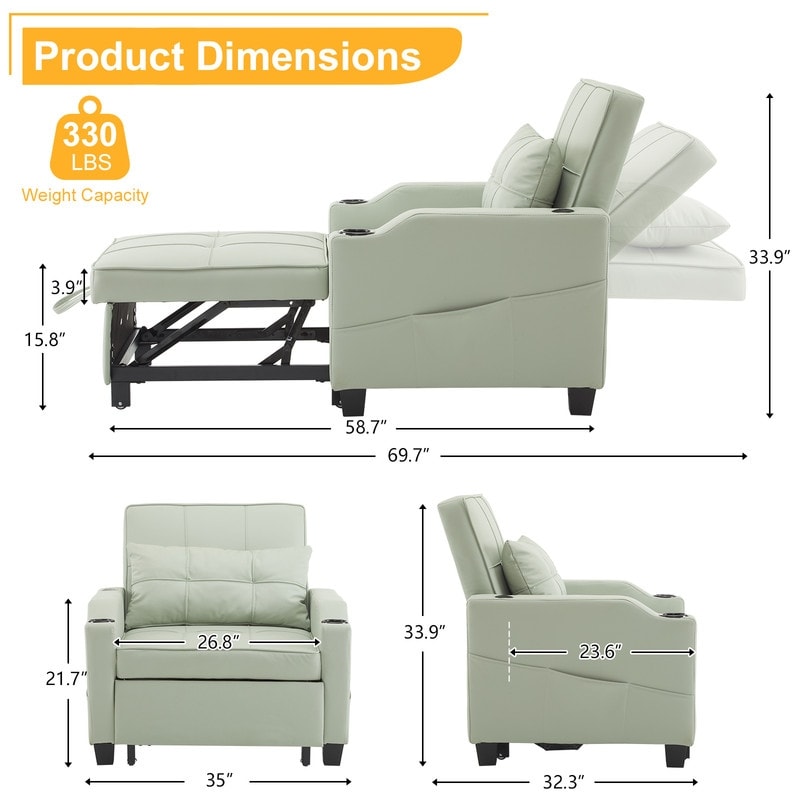 Poltrona letto, divano letto 3 in 1, poltrona reclinabile regolabile, poltrona, divano, letto, biancheria