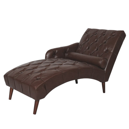 Poltrona chaise longue imbottita per interni, per il tempo libero, con cuscino e gambe in legno massello