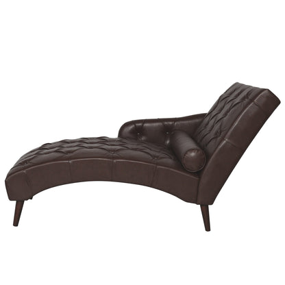 Poltrona chaise longue imbottita per interni, per il tempo libero, con cuscino e gambe in legno massello