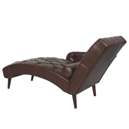 Poltrona chaise longue imbottita per interni, per il tempo libero, con cuscino e gambe in legno massello