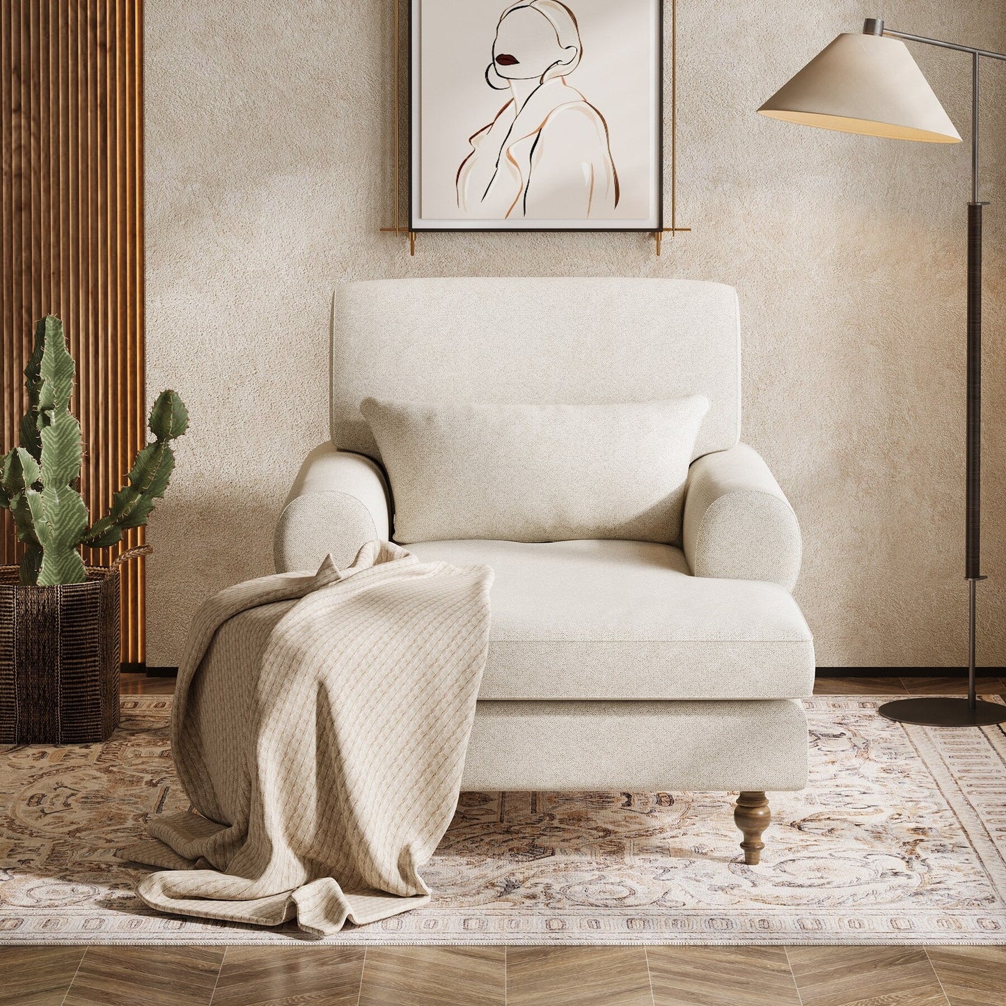 Poltrona chaise longue con schienale regolabile, moderna poltrona oversize comoda per interni
