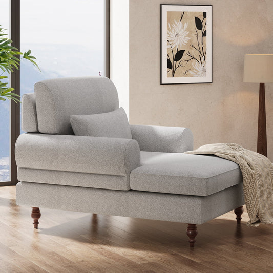 Poltrona chaise longue con schienale regolabile, moderna poltrona oversize comoda per interni