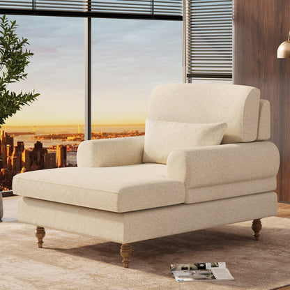 Poltrona chaise longue con schienale regolabile, moderna poltrona oversize comoda per interni