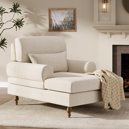 Poltrona chaise longue con schienale regolabile, moderna poltrona oversize comoda per interni