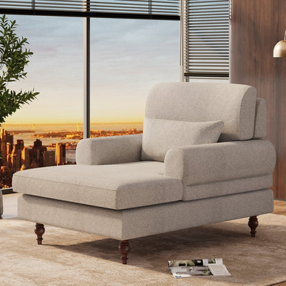 Poltrona chaise longue con schienale regolabile, moderna poltrona oversize comoda per interni