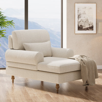 Poltrona chaise longue con schienale regolabile, moderna poltrona oversize comoda per interni