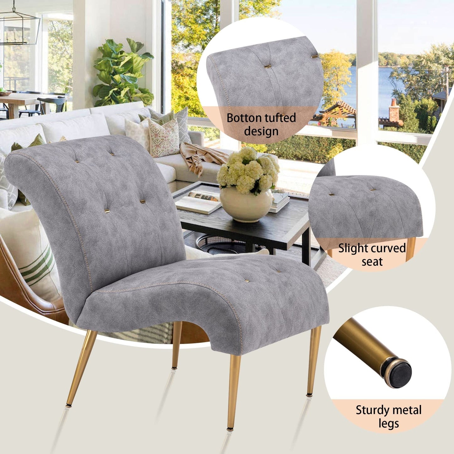 Divano chaise longue imbottito, poltrona decorativa per camera da letto, soggiorno