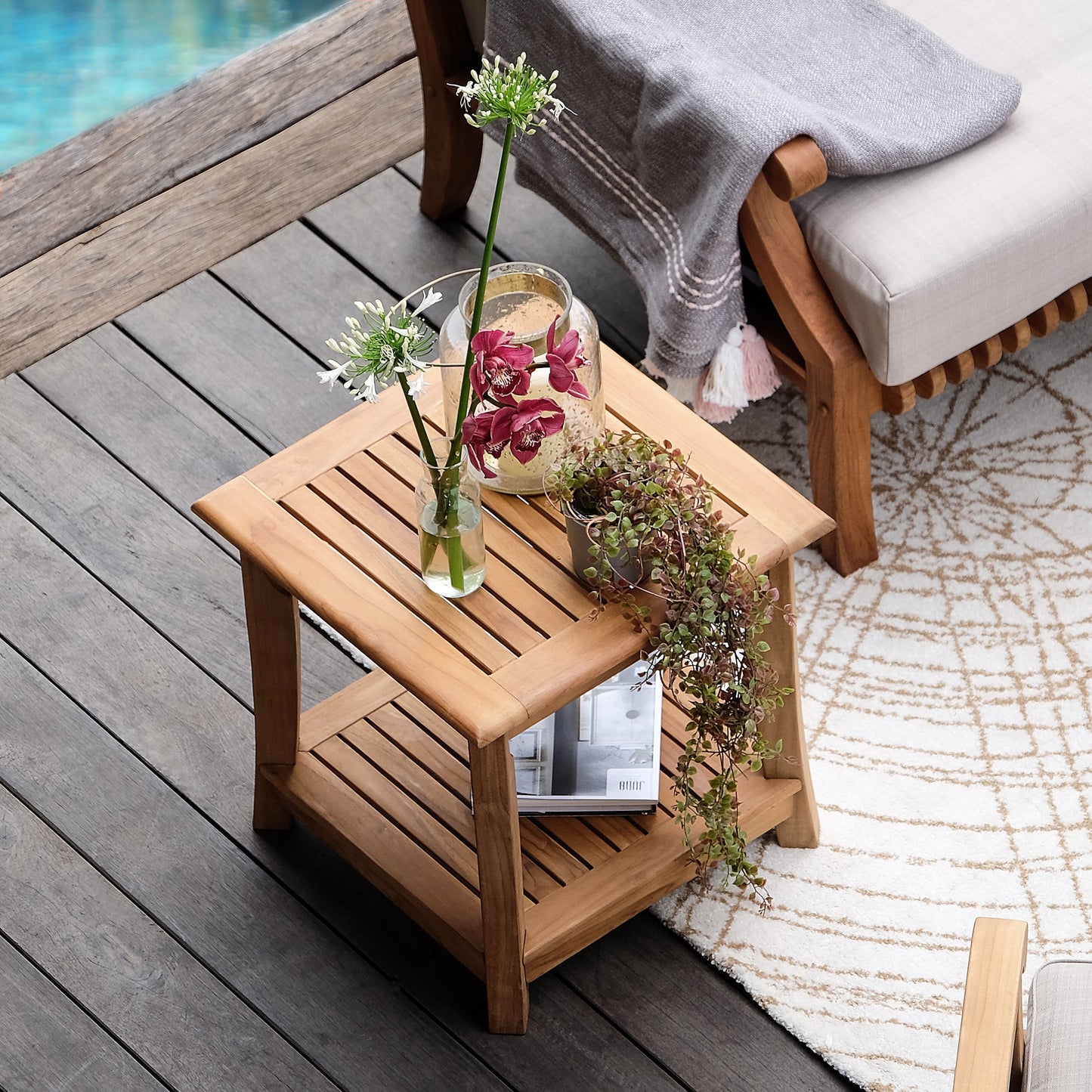 Set da conversazione per patio in teak Cambridge Casual Chara da 5 pezzi