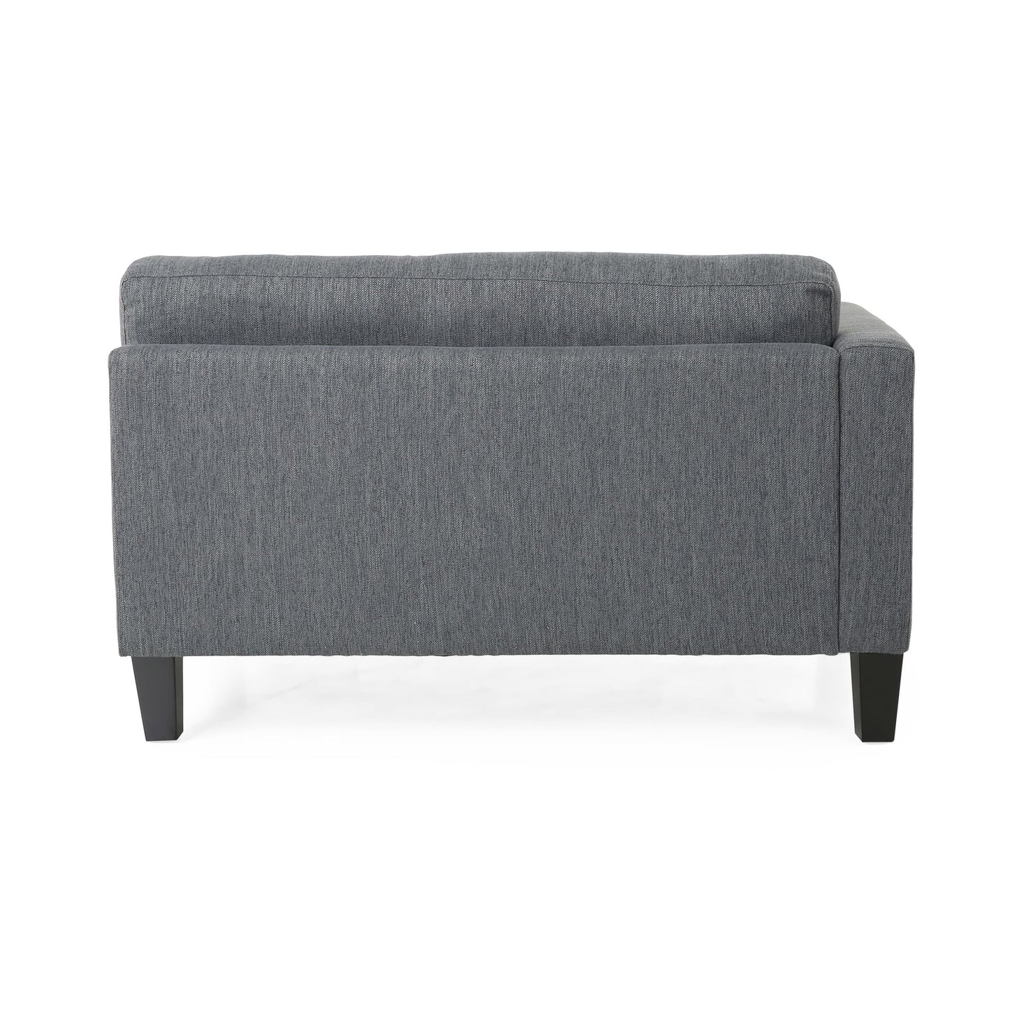 Divano moderno 101 a 3 posti color antracite con gambe in legno e due cuscini per il soggiorno