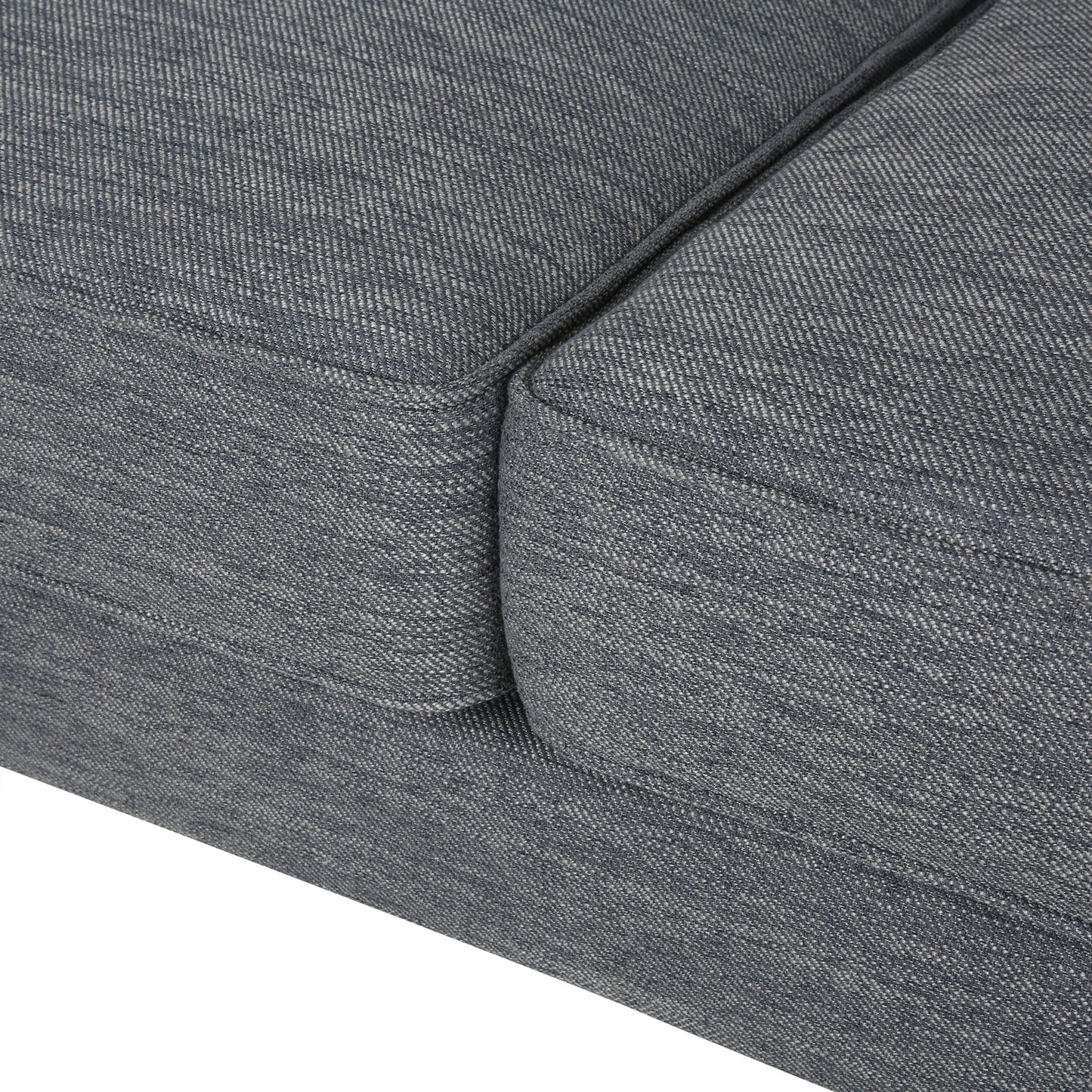 Divano moderno 86 a 3 posti color antracite con gambe in legno e schienale trapuntato per soggiorno