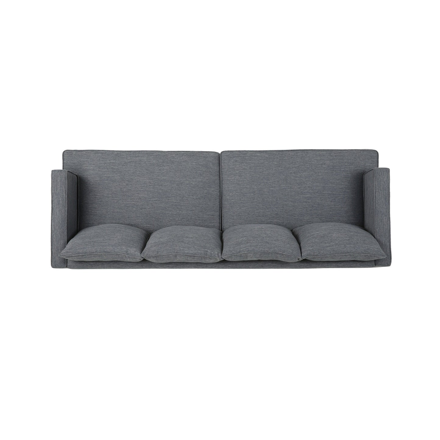 Divano moderno 86 a 3 posti color antracite con gambe in legno e schienale trapuntato per soggiorno