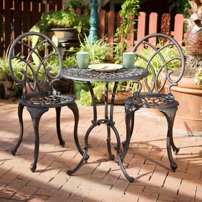 Set da bistrot Charleston in alluminio e rame di Christopher Knight Home