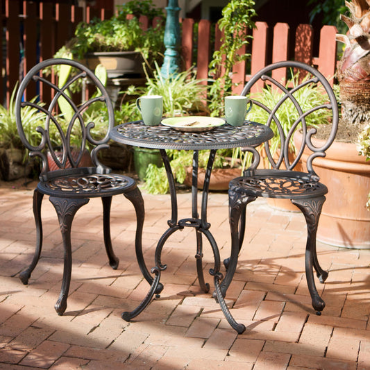 Set da bistrot Charleston in alluminio e rame di Christopher Knight Home
