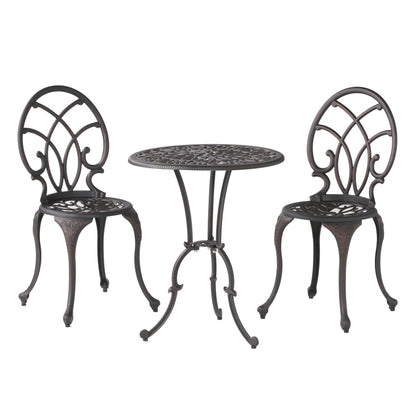 Set da bistrot Charleston in alluminio e rame di Christopher Knight Home