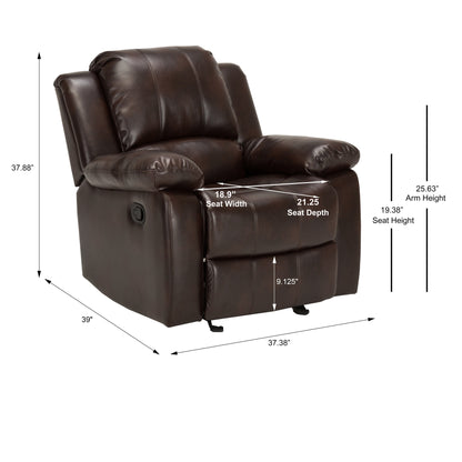 Poltrona reclinabile Charleston in pelle e gel di Greyson Living